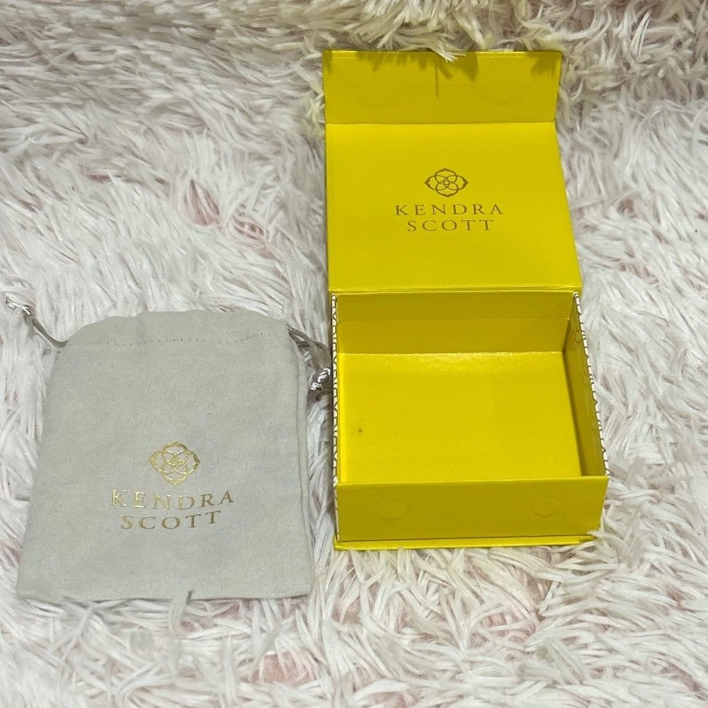Kendra Scott Jewelry Box Dust Bag Yellow Magnetic Gift Packaging Logo Empty box